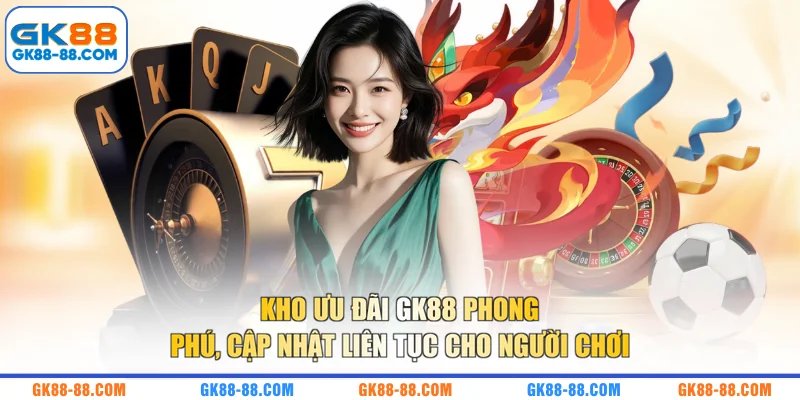 Kho ưu đãi GK88 phong phú, cập nhật liên tục cho người chơi 