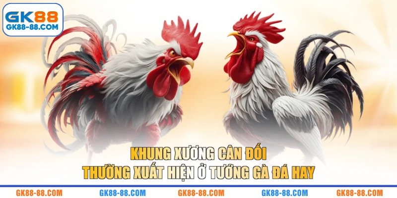 Khung xương cân đối thường xuất hiện ở tướng gà đá hay